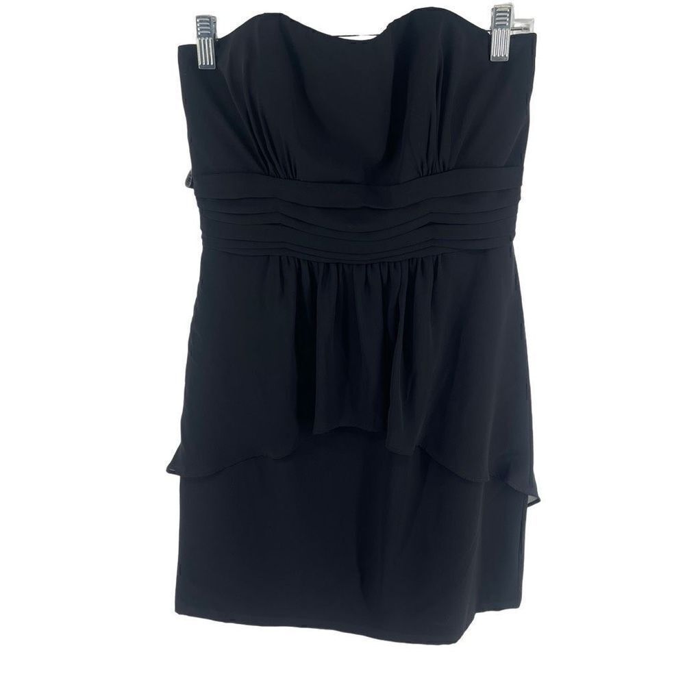 Alfred Angelo Women's Strapless Dress Mini Ruffled Party Cocktail Black NEW 8 - Picture 6 of 12